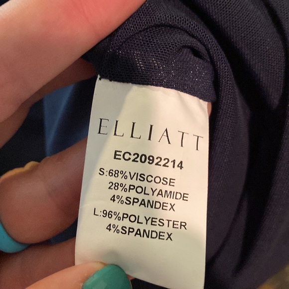 NWT ELLIATT Scarlette Cutout Long Sleeve Sheath Midi Dress in Navy Blue, size L - Picture 10 of 10